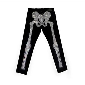 Klan Life Og Rhinestone Skeleton Denim